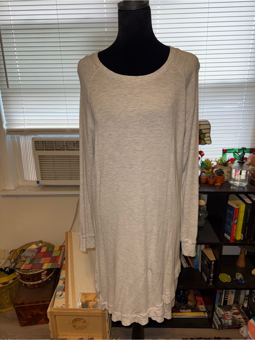 Active Life Light Gray Long Sleeve Scoop Neck Dress